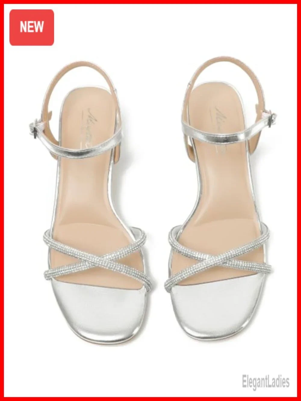 Strappy Kitten Heel Sandals Rhinestone Ankle Strap Round Toe Party Prom